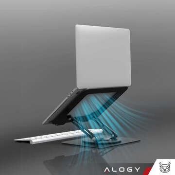 Підставка для ноутбука Macbook 17 Stand Holder Table Folding Swivel 360 Adjustable Aluminium for Alogy Desk Black