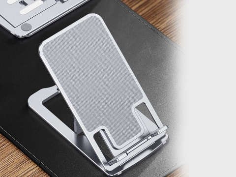 Регульована підставка для телефону Alogy Складна настільна підставка срібляста