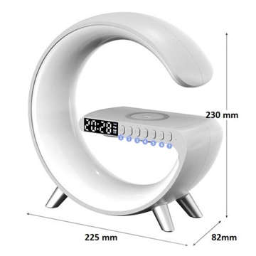 Розумна багатофункціональна лампа з індукційним бездротовим зарядним пристроєм QI 15 Вт і Bluetooth-динаміком RGB LED нічник Alogy Smart White