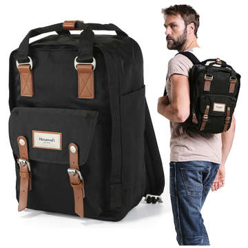 Рюкзак Himawari Laptop Bag 14.1 Capacious Waterproof Universal 17L Travel Backpack Vintage Black &amp; Brown