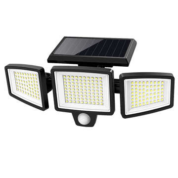 Світильник на сонячних батареях Alogy 3in1 LED SMD Outdoor з датчиком руху та сутінків великий пульт 3 панелі чорний