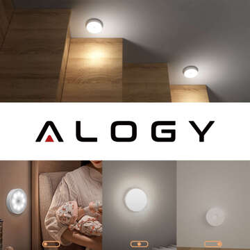 Світильник LED датчик руху сутінковий нічник Alogy Sensor Light Бездротове освітлення меблів Біле світло 6000k