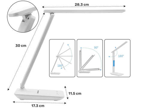 Світлодіодна настільна лампа Alogy, індукційний зарядний пристрій Qi 10 Вт з білим дисплеєм