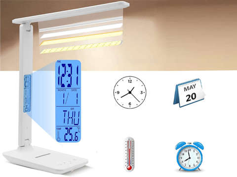 Світлодіодна настільна лампа Alogy, індукційний зарядний пристрій Qi 10 Вт з білим дисплеєм