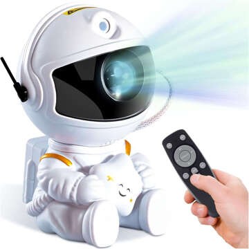 Світлодіодний нічник Astronaut Star Projector RGB 360 для дитячої кімнати з дистанційним керуванням і регульованим білим