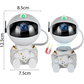 Світлодіодний нічник Astronaut Star Projector RGB 360 для дитячої кімнати з дистанційним керуванням і регульованим білим