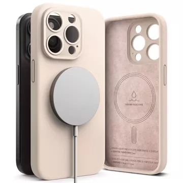 Силіконовий магнітний Magsafe Etui Ringke для Apple iPhone 15 Pro Max Pink Sand