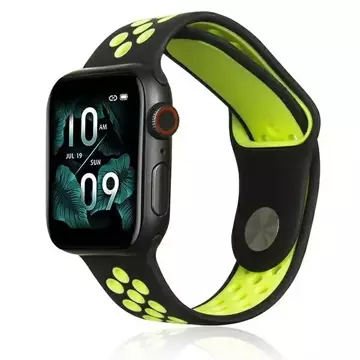 Силіконовий ремінець для смарт-годинника Beline Sport для Apple Watch 42/44/45/49mm black/lime black/lime