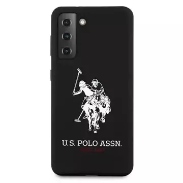 Силіконовий чохол з логотипом US Polo для Samsung Galaxy S21 чорний/чорний