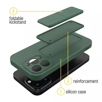 Силіконовий чохол з підставкою Wozinsky Kickstand Case для iPhone 13 mini темно-зелений