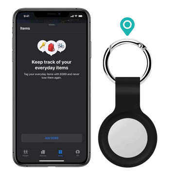 Силіконовий чохол Alogy Key ring з карабіном для Apple AirTag Black