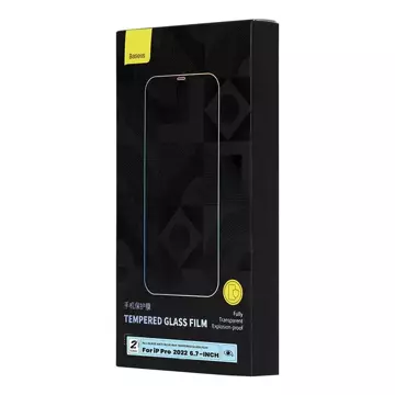 Скло загартоване з синім світлофільтром Baseus 0.3mm для iPhone 14 Pro Max (2шт)