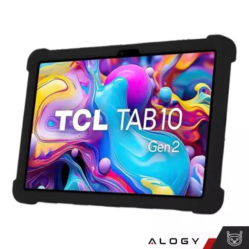 Скляний чохол для TCL TAB 10 Gen2 8496G 10,36" 10,4 чохол для планшета Силіконова чохол-підставка Alogy Чорний без стилуса