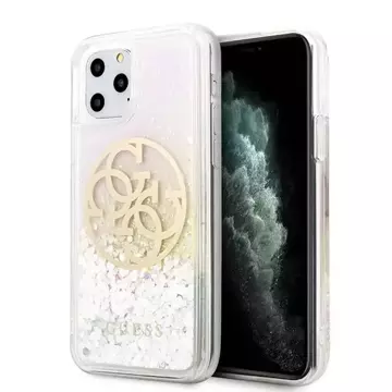 Твердий чохол Guess GUHCN65LGIRGP для iPhone 11 Pro Max, градієнт, рідкі блискітки, коло, логотип