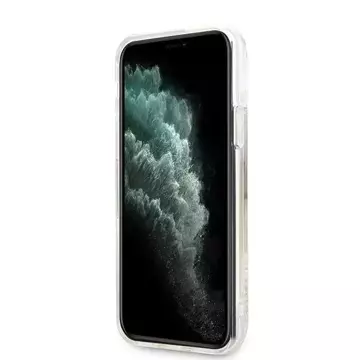 Твердий чохол Guess GUHCN65LGIRGP для iPhone 11 Pro Max, градієнт, рідкі блискітки, коло, логотип