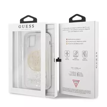 Твердий чохол Guess GUHCN65LGIRGP для iPhone 11 Pro Max, градієнт, рідкі блискітки, коло, логотип