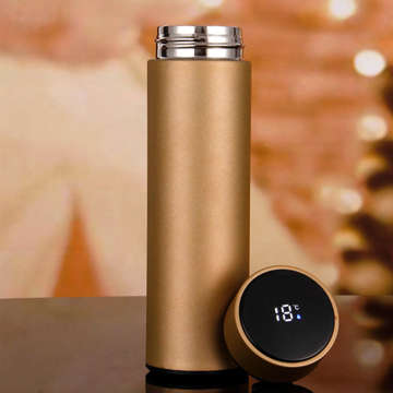 Термочашка Smart thermos bottle LED bottle 500ml bottle sensor temperature Gold