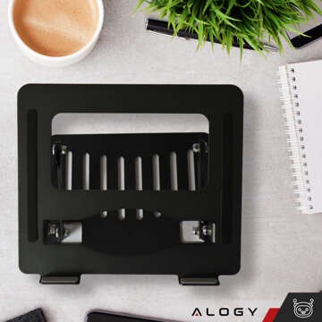 Тримач для ноутбука Macbook Tablet 17" stand stand складаний регульований алюміній для столу 25 x 21.5cm Alogy Graphite