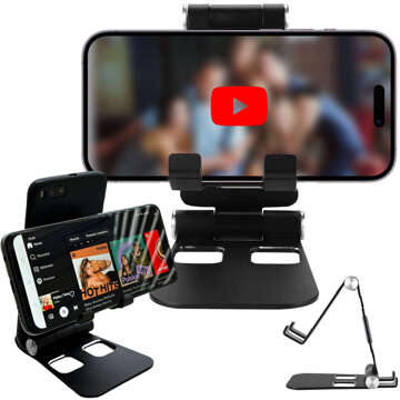 Тримач для телефону Smartwatch Tablet 11 Stand Desk Stand Desktop Solid Foldable for Alogy Tablet Phone Black