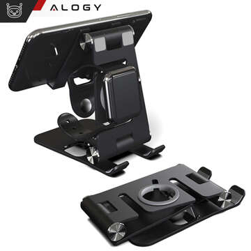 Тримач для телефону Smartwatch Tablet 11 Stand Desk Stand Desktop Solid Foldable for Alogy Tablet Phone Black