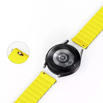 Універсальний магнітний ремінець Samsung Galaxy Watch 3 45 мм / S3 / Huawei Watch Ultimate / GT3 SE 46 мм Dux Ducis Strap (версія 22 мм LD) - чорний / жовтий