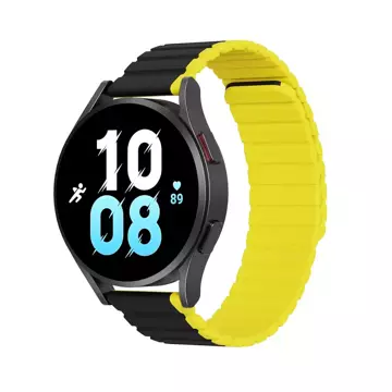 Універсальний магнітний ремінець Samsung Galaxy Watch 3 45 мм / S3 / Huawei Watch Ultimate / GT3 SE 46 мм Dux Ducis Strap (версія 22 мм LD) - чорний / жовтий