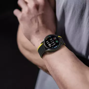 Універсальний магнітний ремінець Samsung Galaxy Watch 3 45 мм / S3 / Huawei Watch Ultimate / GT3 SE 46 мм Dux Ducis Strap (версія 22 мм LD) - чорний / жовтий