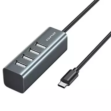 ХАБ AWEI CL-122T 4xUSB-A/USB-C чорний/чорний