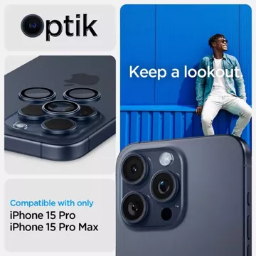 ЧОХЛО ДЛЯ ФОТОКАМЕРИ SPIGEN OPTIK.TR ”EZ FIT” ЗАХИСТ КАМЕРИ 2-PACK IPHONE 14 PRO / PRO MAX / 15 PRO / PRO MAX BLUE TITANIUM