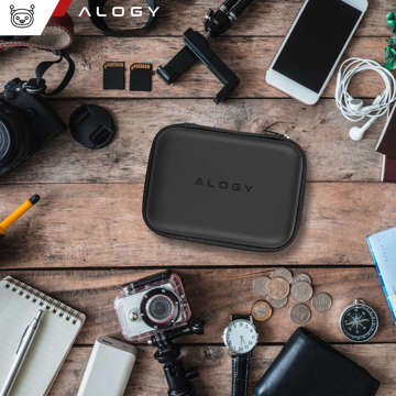 Чохол великий коробка на блискавці Alogy Protect чехол універсальний для аксесуарів навушники кабель зарядний Чорний