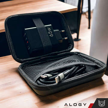 Чохол великий коробка на блискавці Alogy Protect чехол універсальний для аксесуарів навушники кабель зарядний Чорний