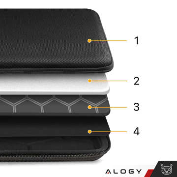 Чохол для ноутбука, MacBook Air Pro 13.3" Alogy Hard Foam Bag Protective Case для ноутбуків 13-14" чорний