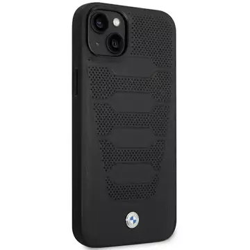 Чохол для телефону BMW BMHCP14S22RPSK для Apple iPhone 14 6.1" чорний/чорний шкіряні сидіння з малюнком