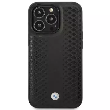 Чохол для телефону BMW BMHMP14L22RFGK для Apple iPhone 14 Pro 6.1" black/black Leather Diamond Pattern MagSafe