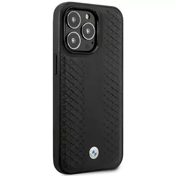 Чохол для телефону BMW BMHMP14L22RFGK для Apple iPhone 14 Pro 6.1" black/black Leather Diamond Pattern MagSafe