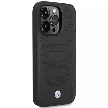 Чохол для телефону BMW BMHMP14L22RPSK для Apple iPhone 14 Pro 6.1" black/black Leather Seats Pattern MagSafe