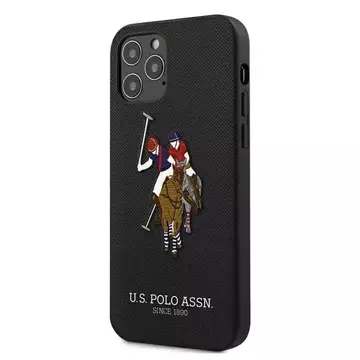 Чохол для телефону US Polo Embroidery Collection iPhone 12/12 Pro 6.1". чорний/чорний