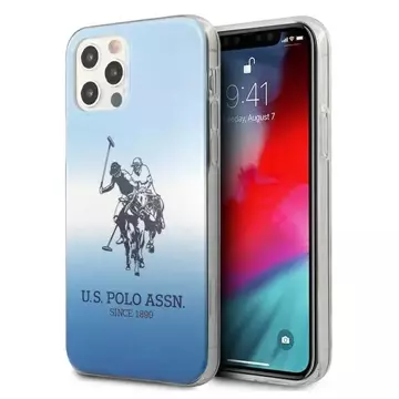 Чохол для телефону US Polo Gradient Collection для iPhone 12/12 Pro 6.1". блакитний/синій