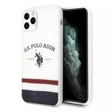 Чохол для телефону US Polo Tricolor Pattern Collection для iPhone 11 Pro білий/білий