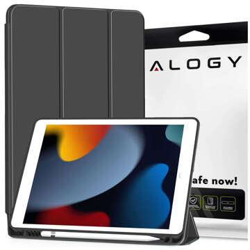 Чохол для Apple iPad 10.2 9 Gen 8/7 2021/2020/2019 Smart Pencil Case Alogy TPU Tablet Cover Black Glass