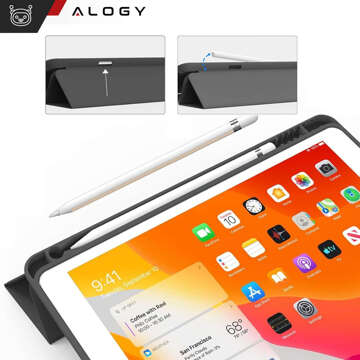 Чохол для Apple iPad 10.2 9 Gen 8/7 2021/2020/2019 Smart Pencil Case Alogy TPU Tablet Cover Black Glass