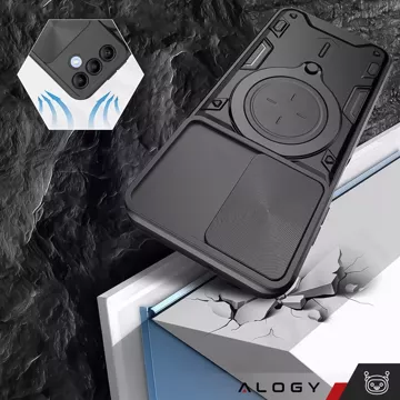 Чохол для Apple iPhone 16 броньований Slide Case Ring корпус захист камери Camshield Alogy чорний