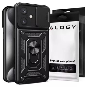 Чохол для Apple iPhone 16 Plus броньований Slide Case Ring корпус захист камери Camshield Alogy чорний