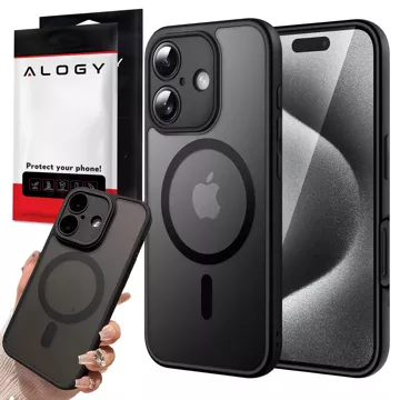 Чохол для Apple iPhone 16 Plus Alogy MagSafe Hybrid Matte Case Matte Cover with Lens Protection Black