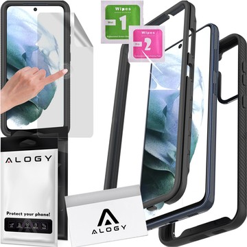 Чохол для Samsung Galaxy S23 FE броньована кришка гідрогелева плівка Case Defense 360 ​​​​Pro Alogy black