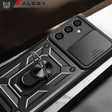 Чохол для Samsung Galaxy S23 FE Armored Slide Case Ring Housing Camera Protection Camshield Alogy Black Glass