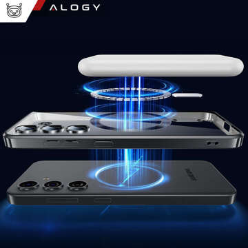 Чохол для Samsung Galaxy S24 Mag Safe Glamour Case Ring Housing Camera Protection Alogy Black Transparent Glass