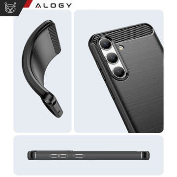 Чохол для Samsung Galaxy S24 Plus броньована задня телефонна кришка чохол Alogy Carbon Silicone black