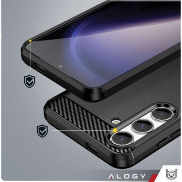 Чохол для Samsung Galaxy S24 Plus броньована задня телефонна кришка чохол Alogy Carbon Silicone black