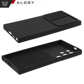 Чохол для Samsung Galaxy S24 Ultra Armored Case Protection Camera Cover Slide Camshield Case Alogy Black Glass